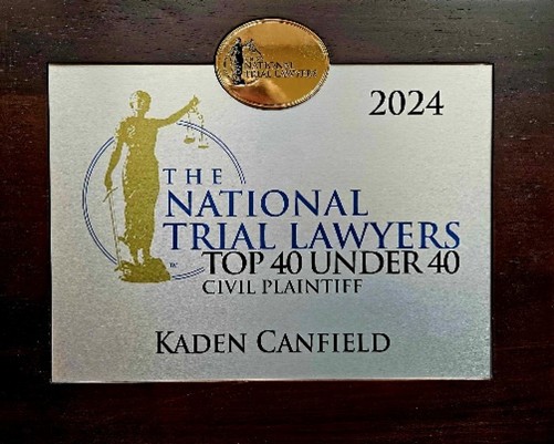 Top 40 Under 40 Civil Plaintiff Kaden Canfield